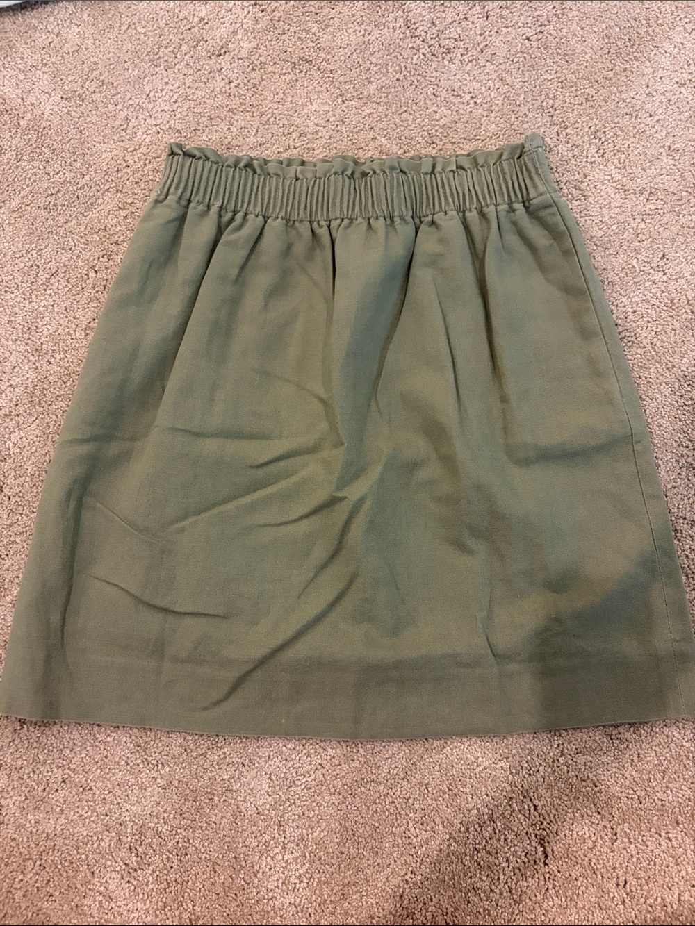 J. Crew Olive Green Mini Skirt with Elastic Waist
